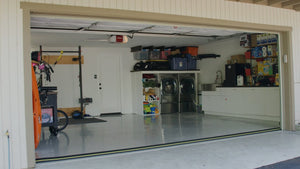 A clean garage following the installation of one of our garage door threshold seals