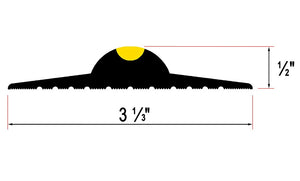 Illustration of the dimensions of a ½" Garage Door Bottom Seal