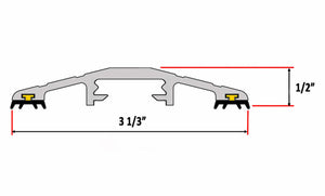 Dimensions of ½" Commercial Door Aluminum Threshold Seal