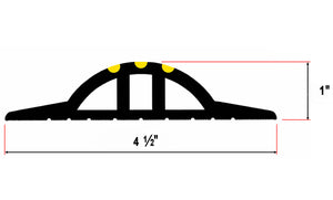 Illustration of the dimensions of a1" High Garage Door Weather Seal Kit