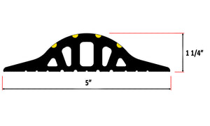 Illustration of the dimensions of a 1 ¼" Garage Door Threshold Seal