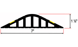 Illustration showing the full dimensions of a 1 ½" Garage Door Water Barrier Threshold Seal